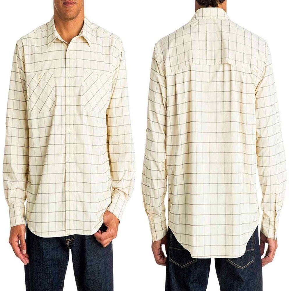 Quiksilver Men's Baja Norte Long Sleeve Shirt Light Yellow Extra Extra Large